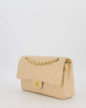 Chanel Medium Classic Double Flap Bag in Beige Clair Caviar Leather with Gold Hardware