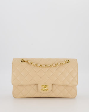 Chanel Medium Classic Double Flap Bag in Beige Clair Caviar Leather with Gold Hardware