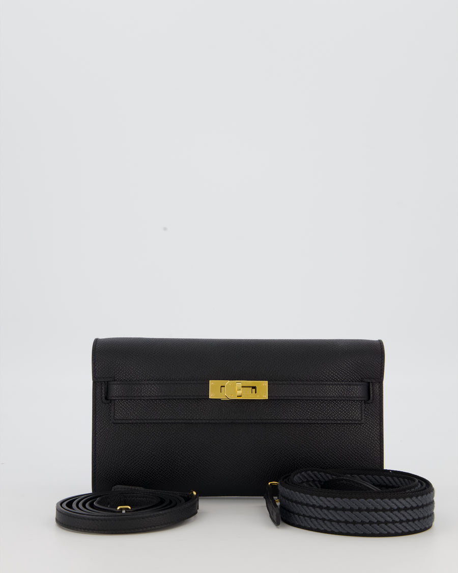 Hermès Kelly To Go Bag in Noir Epsom Leather with Gold Hardware
