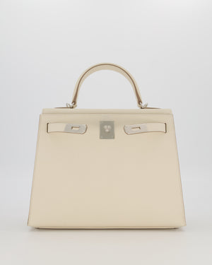 *HOT* Hermès Kelly 28 Sellier Bag in Craie Epsom Leather with Palladium Hardware