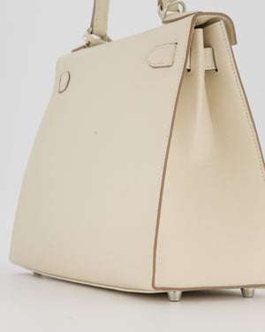 *HOT* Hermès Kelly 28 Sellier Bag in Craie Epsom Leather with Palladium Hardware