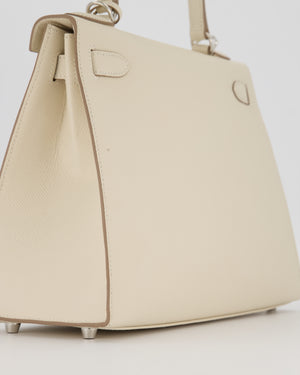 *HOT* Hermès Kelly 28 Sellier Bag in Craie Epsom Leather with Palladium Hardware