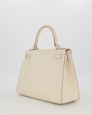 *HOT* Hermès Kelly 28 Sellier Bag in Craie Epsom Leather with Palladium Hardware