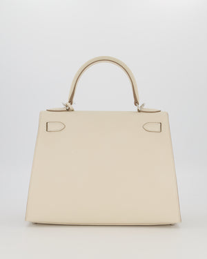 *HOT* Hermès Kelly 28 Sellier Bag in Craie Epsom Leather with Palladium Hardware