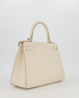 *HOT* Hermès Kelly 28 Sellier Bag in Craie Epsom Leather with Palladium Hardware