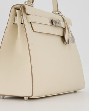 *HOT* Hermès Kelly 28 Sellier Bag in Craie Epsom Leather with Palladium Hardware