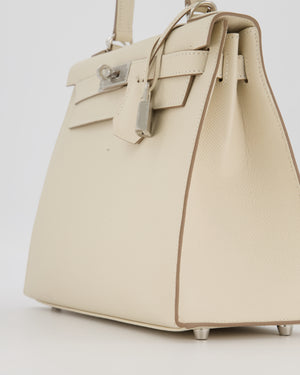*HOT* Hermès Kelly 28 Sellier Bag in Craie Epsom Leather with Palladium Hardware