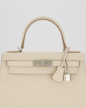 *HOT* Hermès Kelly 28 Sellier Bag in Craie Epsom Leather with Palladium Hardware