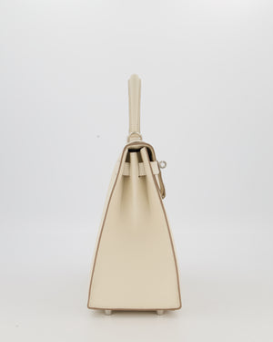 *HOT* Hermès Kelly 28 Sellier Bag in Craie Epsom Leather with Palladium Hardware