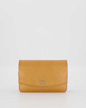 Chanel Gold Wallet on Chain Bag in Sevruga Caviar Leather with Silver Hardware