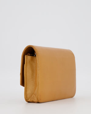 Chanel Gold Wallet on Chain Bag in Sevruga Caviar Leather with Silver Hardware