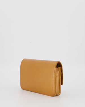 Chanel Gold Wallet on Chain Bag in Sevruga Caviar Leather with Silver Hardware