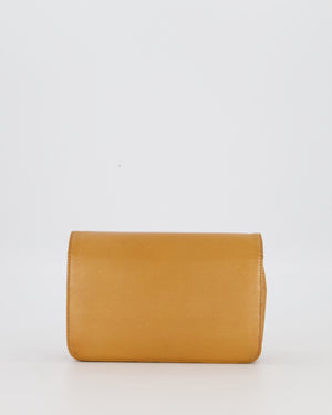 Chanel Gold Wallet on Chain Bag in Sevruga Caviar Leather with Silver Hardware