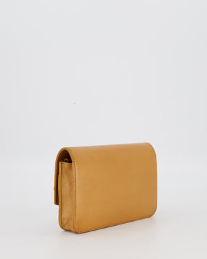 Chanel Gold Wallet on Chain Bag in Sevruga Caviar Leather with Silver Hardware