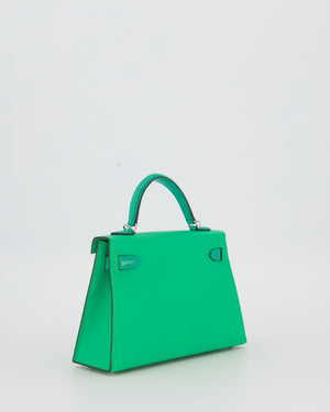 *RARE* Hermès Mini Kelly II 20 Touch Bag in Vert Comics Madame and Vert Jade Niloticus Lizard Leather with Palladium Hardware