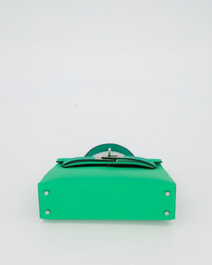 *RARE* Hermès Mini Kelly II 20 Touch Bag in Vert Comics Madame and Vert Jade Niloticus Lizard Leather with Palladium Hardware