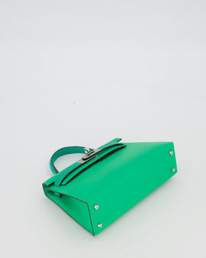 *RARE* Hermès Mini Kelly II 20 Touch Bag in Vert Comics Madame and Vert Jade Niloticus Lizard Leather with Palladium Hardware