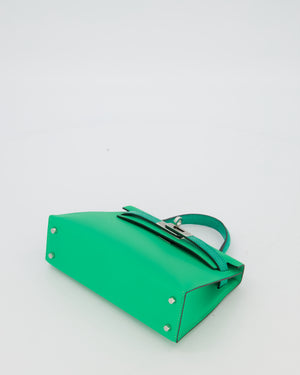 *RARE* Hermès Mini Kelly II 20 Touch Bag in Vert Comics Madame and Vert Jade Niloticus Lizard Leather with Palladium Hardware