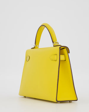 Hermès Mini Kelly II 20 Bag in Jaune De Naples Epsom Leather with Palladium Hardware