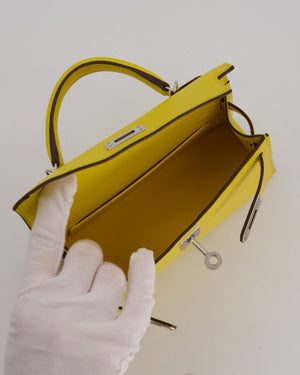 Hermès Mini Kelly II 20 Bag in Jaune De Naples Epsom Leather with Palladium Hardware