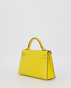 Hermès Mini Kelly II 20 Bag in Jaune De Naples Epsom Leather with Palladium Hardware