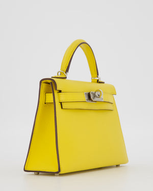 Hermès Mini Kelly II 20 Bag in Jaune De Naples Epsom Leather with Palladium Hardware