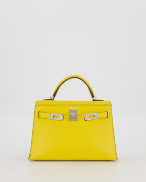 Hermès Mini Kelly II 20 Bag in Jaune De Naples Epsom Leather with Palladium Hardware