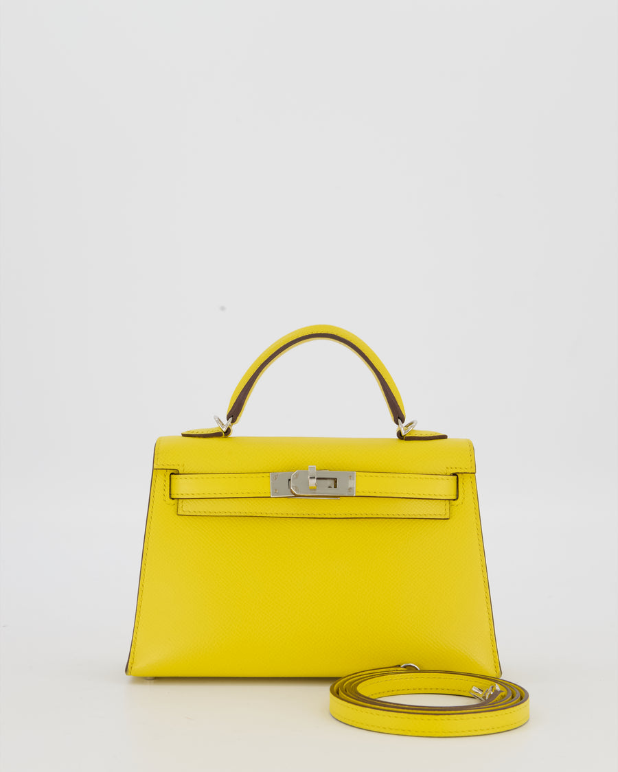 Hermès Mini Kelly II 20 Bag in Jaune De Naples Epsom Leather with Palladium Hardware