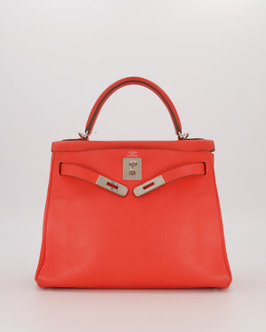 *FIRE PRICE* Hermès Kelly 28 Retourne Bag in Rose Jaipur Togo Leather with Palladium Hardware