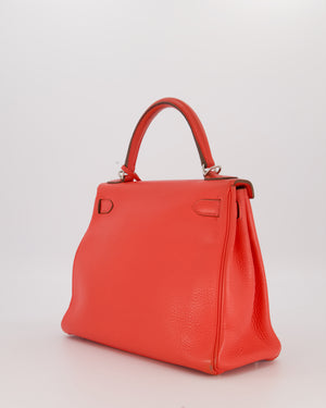 *FIRE PRICE* Hermès Kelly 28 Retourne Bag in Rose Jaipur Togo Leather with Palladium Hardware