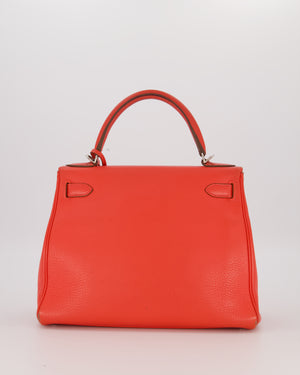 *FIRE PRICE* Hermès Kelly 28 Retourne Bag in Rose Jaipur Togo Leather with Palladium Hardware