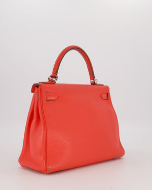 *FIRE PRICE* Hermès Kelly 28 Retourne Bag in Rose Jaipur Togo Leather with Palladium Hardware