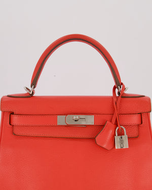 *FIRE PRICE* Hermès Kelly 28 Retourne Bag in Rose Jaipur Togo Leather with Palladium Hardware
