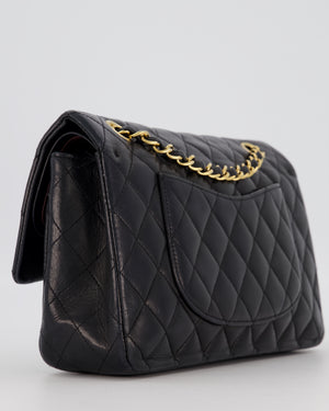 Chanel Black Medium Classic Double Flap Bag in Lambskin Leather with 24K Gold Hardware