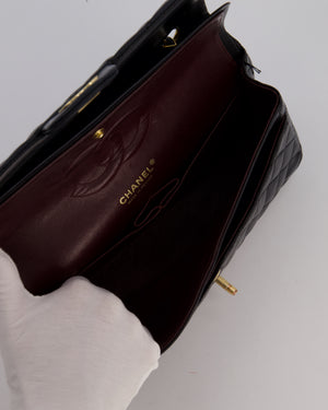 Chanel Black Medium Classic Double Flap Bag in Lambskin Leather with 24K Gold Hardware