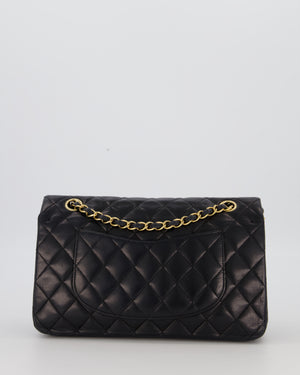 Chanel Black Medium Classic Double Flap Bag in Lambskin Leather with 24K Gold Hardware