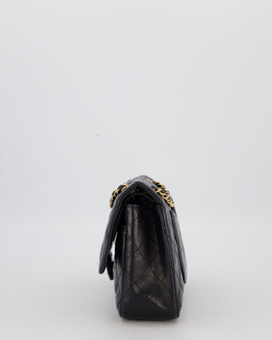 Chanel Black Medium Classic Double Flap Bag in Lambskin Leather with 24K Gold Hardware