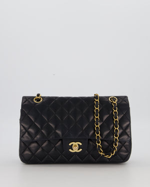 Chanel Black Medium Classic Double Flap Bag in Lambskin Leather with 24K Gold Hardware