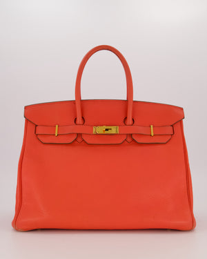 *FIRE PRICE* Hermès Birkin Retourne 35 Bag in Rose Jaipur Togo Leather with Gold Hardware