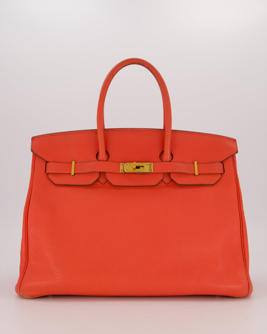 *FIRE PRICE* Hermès Birkin Retourne 35 Bag in Rose Jaipur Togo Leather with Gold Hardware