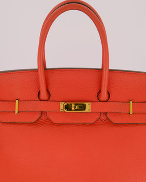 *FIRE PRICE* Hermès Birkin Retourne 35 Bag in Rose Jaipur Togo Leather with Gold Hardware