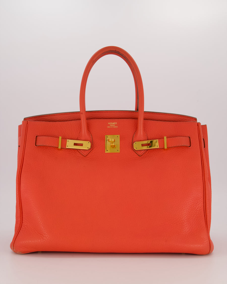 *FIRE PRICE* Hermès Birkin Retourne 35 Bag in Rose Jaipur Togo Leather with Gold Hardware