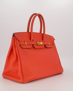 *FIRE PRICE* Hermès Birkin Retourne 35 Bag in Rose Jaipur Togo Leather with Gold Hardware