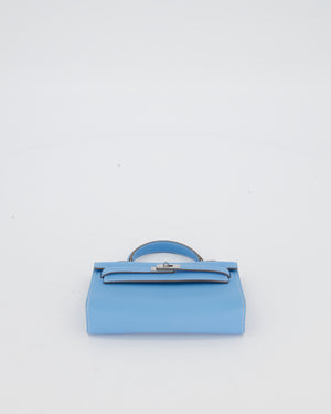 Hermès Micro Mini Kelly 15 Bag in Blue Celeste Epsom Leather with Palladium Hardware