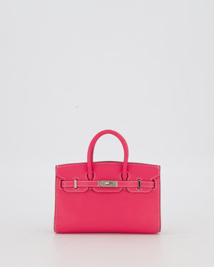 Hermès Micro Birkin 15 Bag in Rose Tyrien Epsom Leather with Palladium Hardware