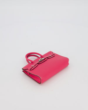 Hermès Micro Birkin 15 Bag in Rose Tyrien Epsom Leather with Palladium Hardware