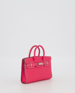Hermès Micro Birkin 15 Bag in Rose Tyrien Epsom Leather with Palladium Hardware
