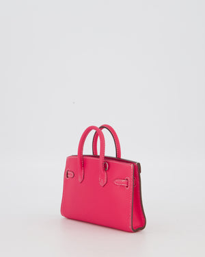 Hermès Micro Birkin 15 Bag in Rose Tyrien Epsom Leather with Palladium Hardware