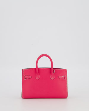 Hermès Micro Birkin 15 Bag in Rose Tyrien Epsom Leather with Palladium Hardware