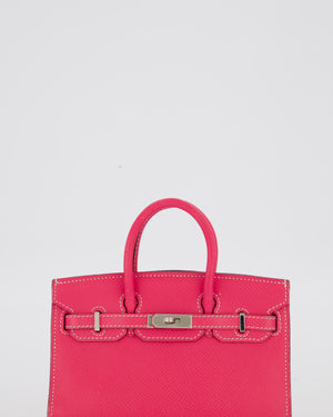 Hermès Micro Birkin 15 Bag in Rose Tyrien Epsom Leather with Palladium Hardware